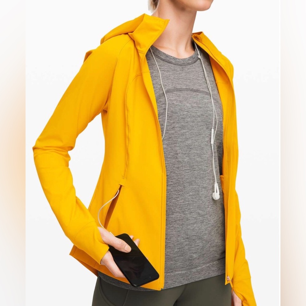 Lululemon - Mist Over Windbreaker - Yellow Gold Running Jacket (Water Repellent)